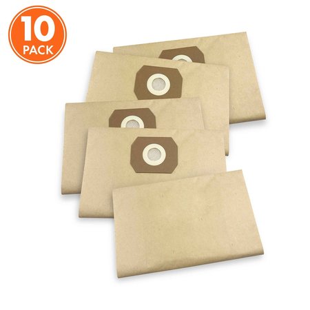 SUN JOE Universal Replacement Paper Filter Bag for SWD5000 Wet / Dry Vacuum and Others | 10 Pack SWD-5GB-10PK